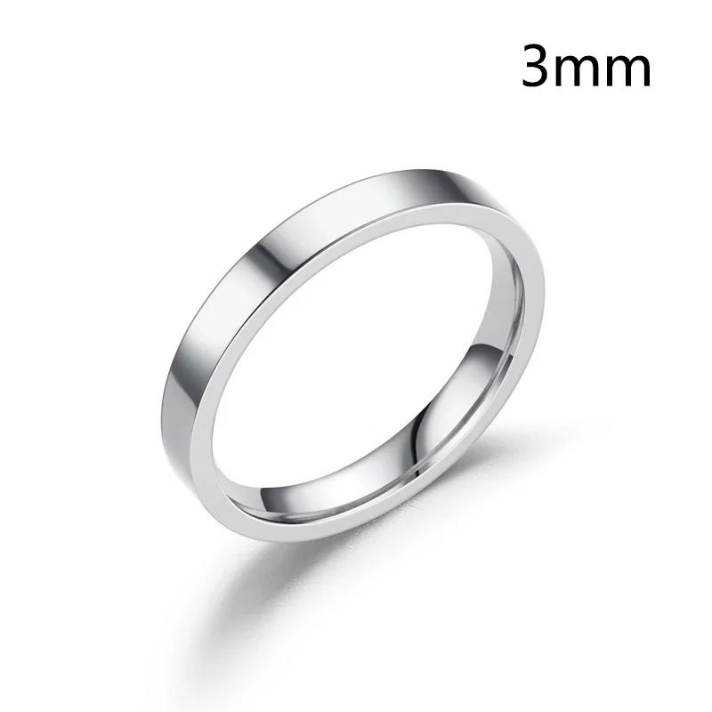 3/4/6/8mm Wide Stainless Steel Rings High Polished New Fashion Classic And Generous For Men's And Women's  Jewelry Gift