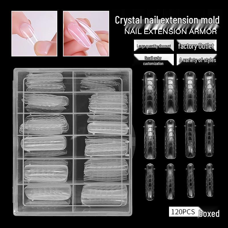 Nail Art Molds & Crystal UV Gel Extensions Set - 120pcs