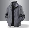 Men's Casual Versatile Jacket Stand Collar Loose Solid Color Zipper Cardigan Lantern Long-sleeved Top