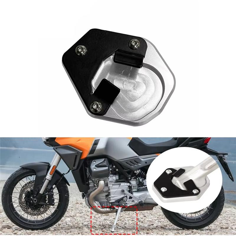 A28G-Motorcycles Accessories Foot Side Stand Enlarger Plate Pad Kickstand Extension For Moto Guzzi Stelvio 2024 2025-