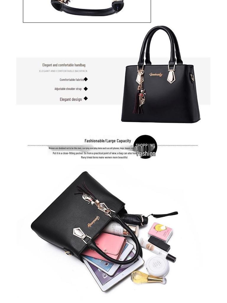 Large Capacity PU Shoulder & Crossbody Bag for Moms