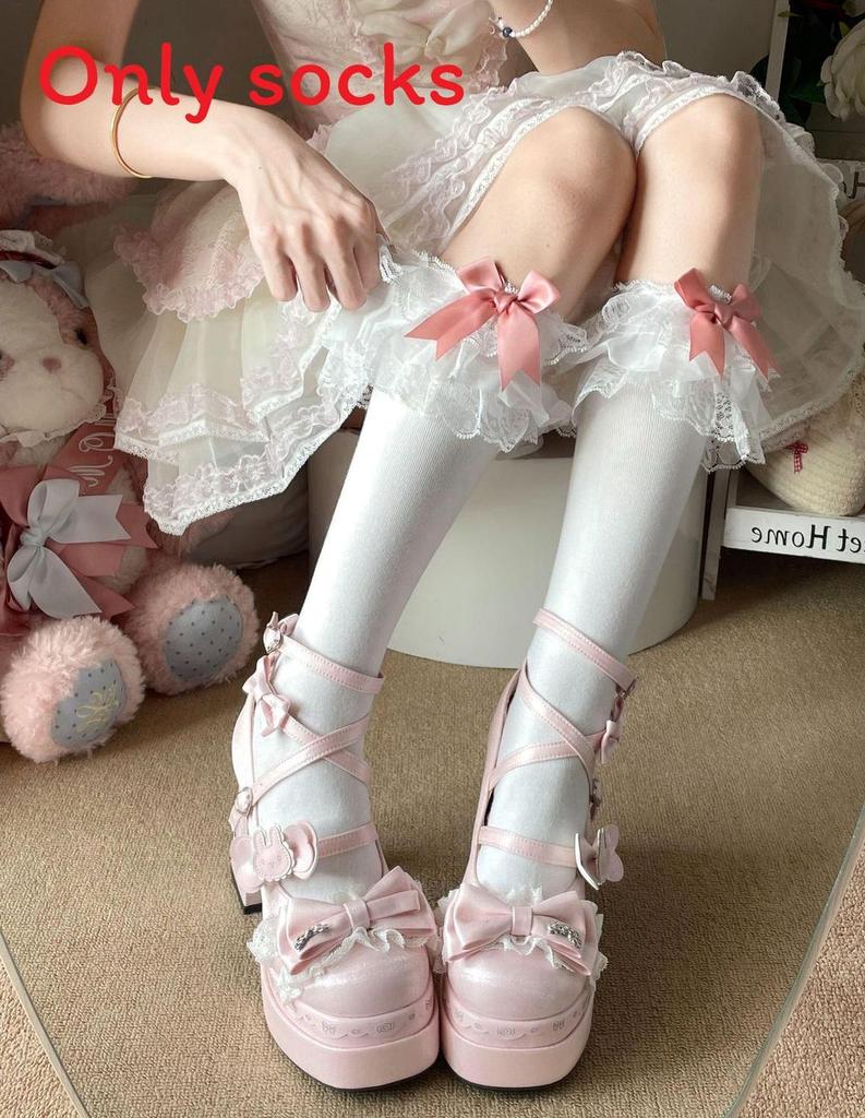 Cotton Lolita Knee Socks With Sweat Absorption For Girls Spring Summer