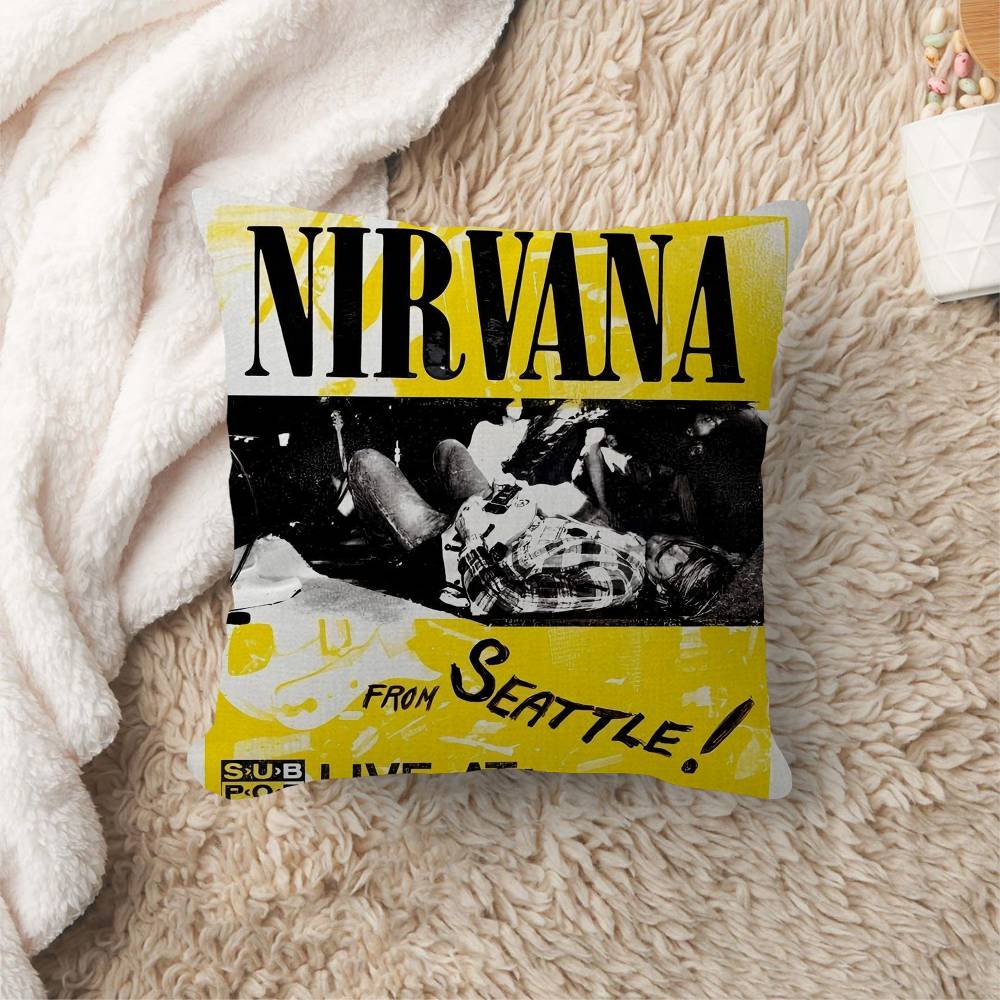 ANNirvanaRock Band Pillow Cover for Bedroom Room and Living Room Sofa Decorative Cushion Cover