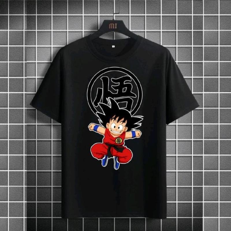 2026 Summer Dragon Ball Childhood Goku 100% Cotton Printed T-shirt Men's New Anime Printed Casual Japanese Loose Plus Size Y2k