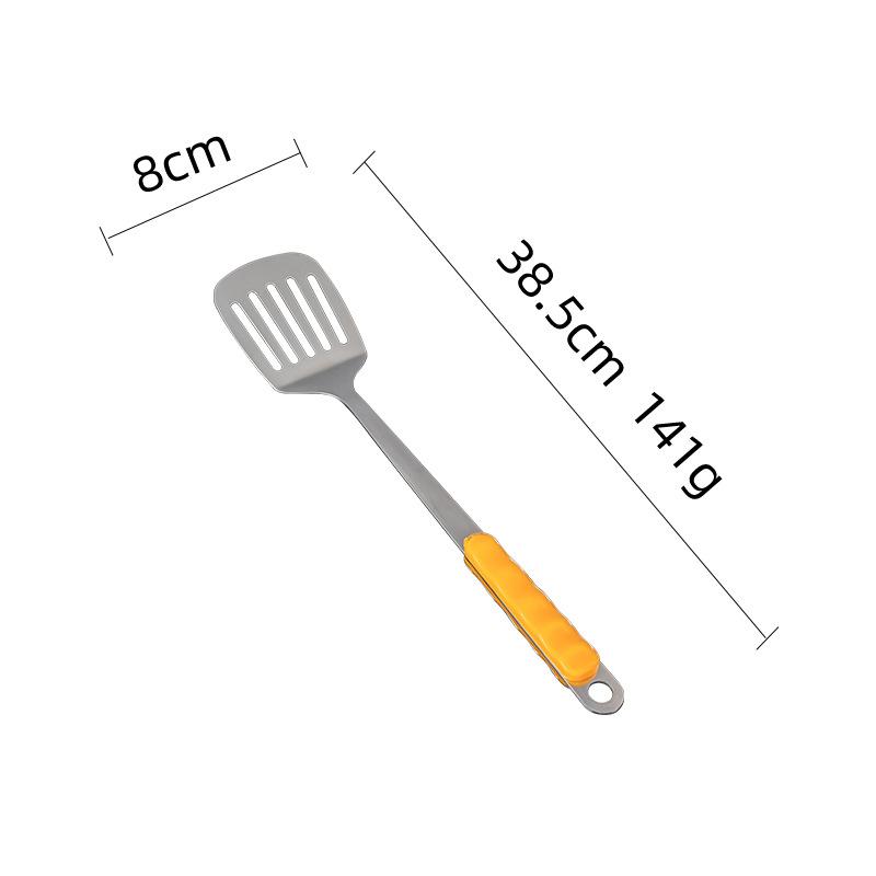 HANYANG Stainless Steel Kitchenware Set Colourful Handle Thickened Stir-Fry Spatula Insulated Cooking Spatula Spatula Spatula Fishing Noodle Spoon