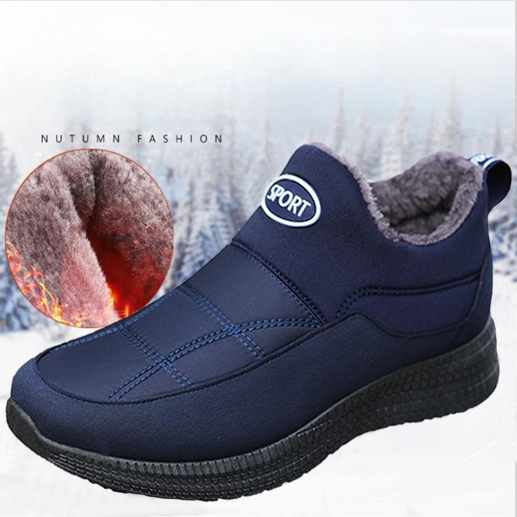 Winter Casual Shoes Fleece-lined Thickened Men's Snow Boots Men's Insulated Cotton-Padded Shoes