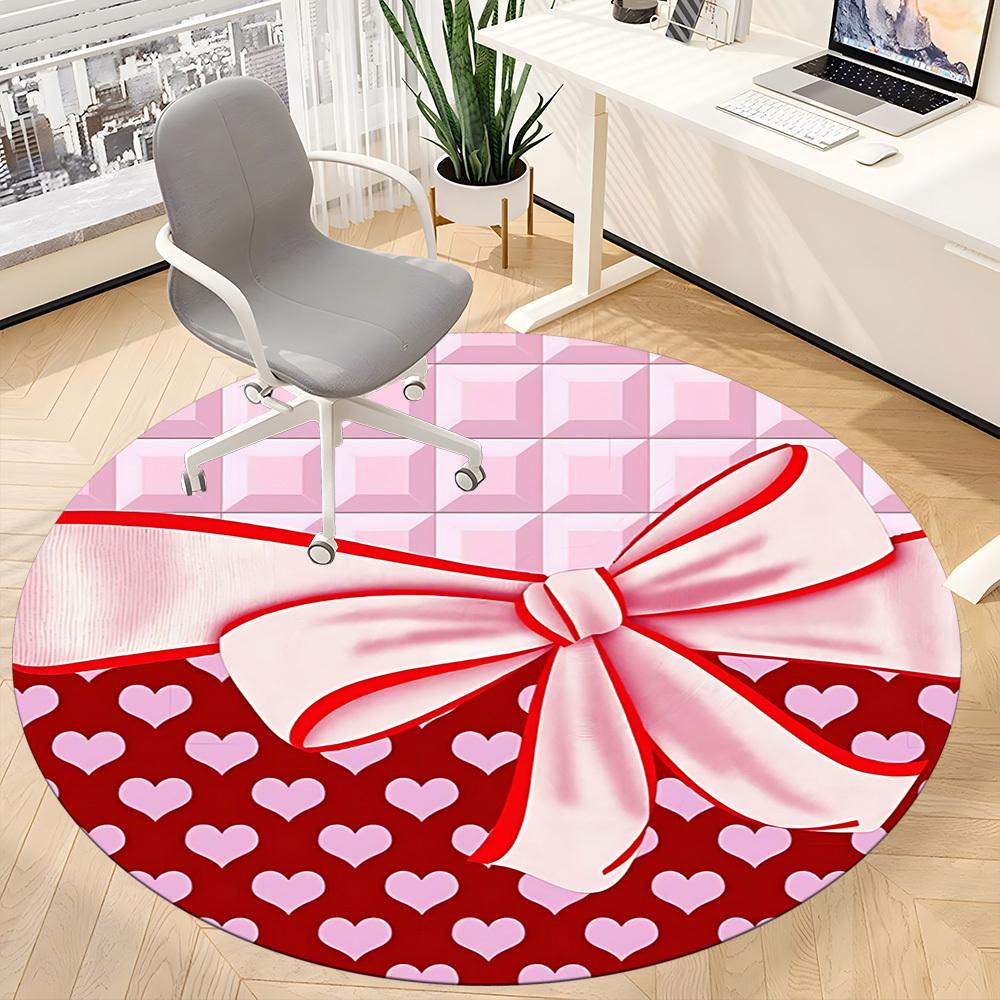 1pc Heart Bows Carpet for Office, Non-slip, Soft and Durable Office Rug, Perfect for Office Yy260128076