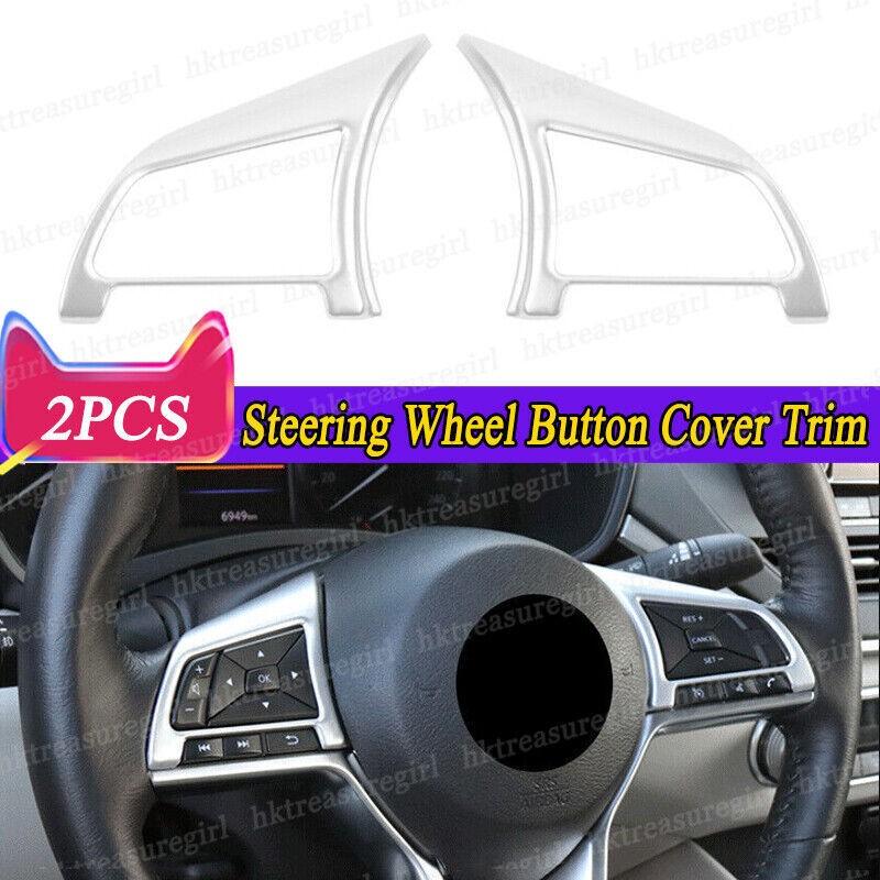 2pcs Silver ABS Steering Wheel Button Cover Trim Fit for Nissan Altima 2019-2024
