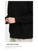 Men's 2025 Winter Black Fleece-Lined Half-Zip Stand Collar Sweatshirt
