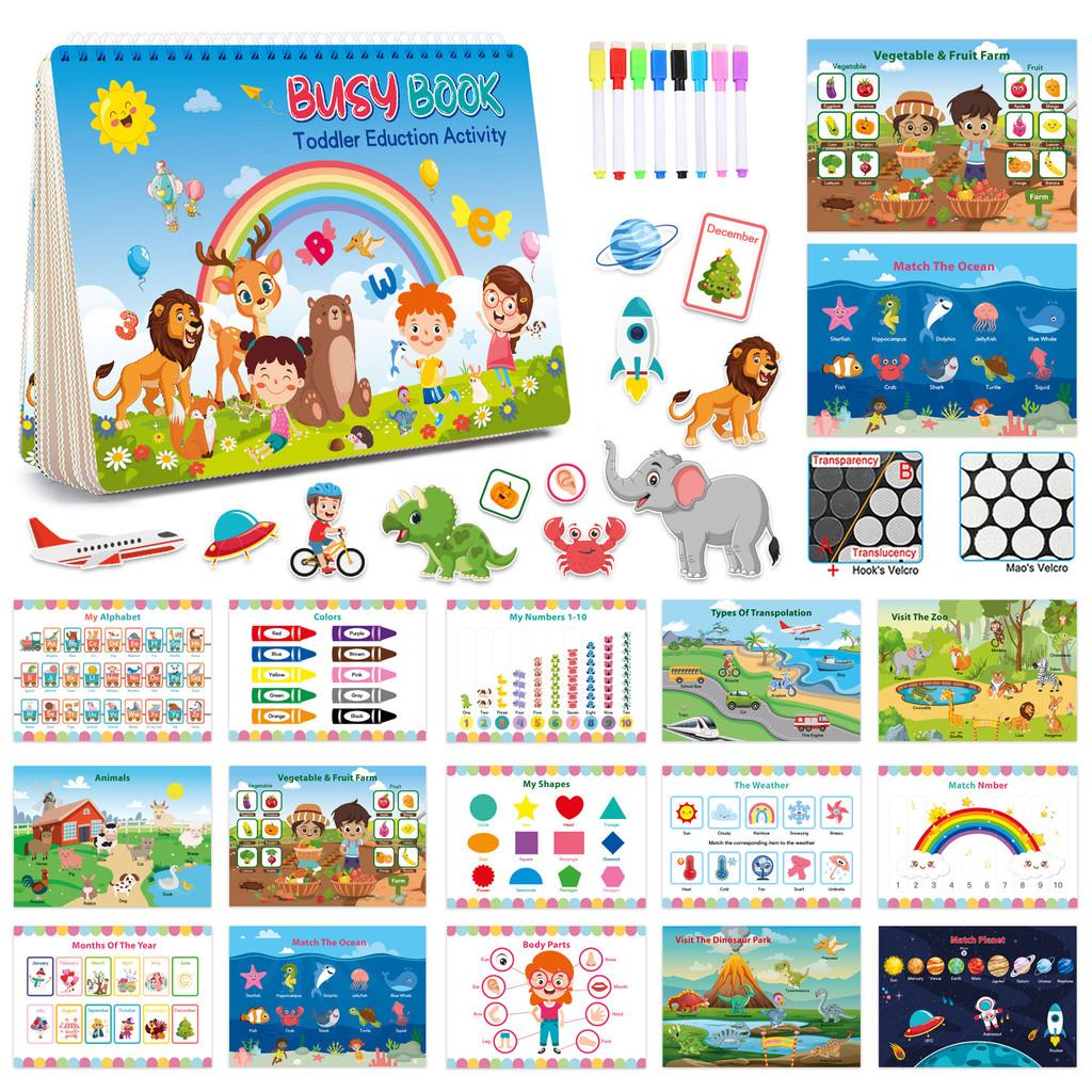 Montessori Busy Book For Kids With Reusable Puzzles And Stickers For Early Education Fun