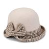 Women S Elegant Wool Bucket Hat With Bow Plaid For Mom Autumn Winter