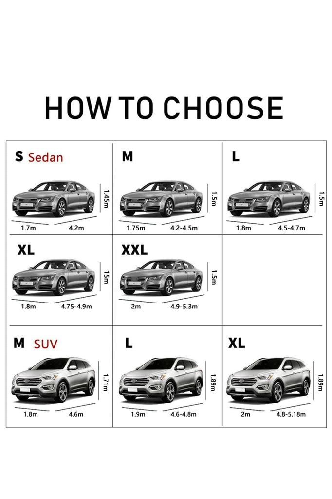 POSTEK Car with Side and UV Includes Storage Bag Car 415 X 170 X Cover, Fleece-Lined, Zipper, Waterproof, Dustproof, Protection, (2M Cover 150cm)