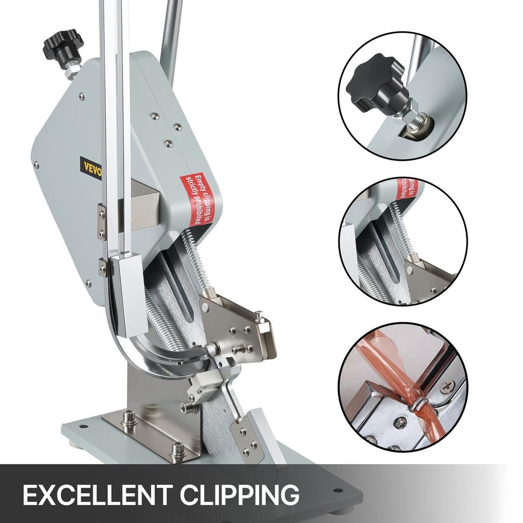 Manual U-shape Sausage Clipper Clipping Machine Food Clipping Maker for Sausage Packing Sealing with 2 Boxes of Buckles 8000pcs