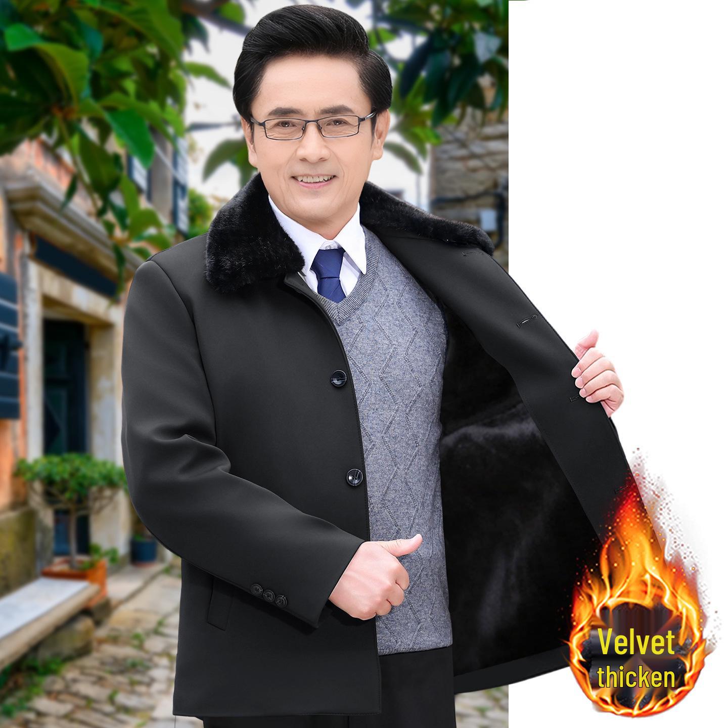 

Senior Men s Short Autumn & Winter Jacket - Thick, Stylish Grandpa Outfit 195/104A For 165-190 lbs