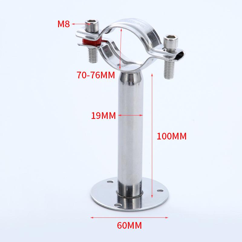 Decorative 304 Stainless Steel Pipe Bracket with Base for Water & Gas Pipes