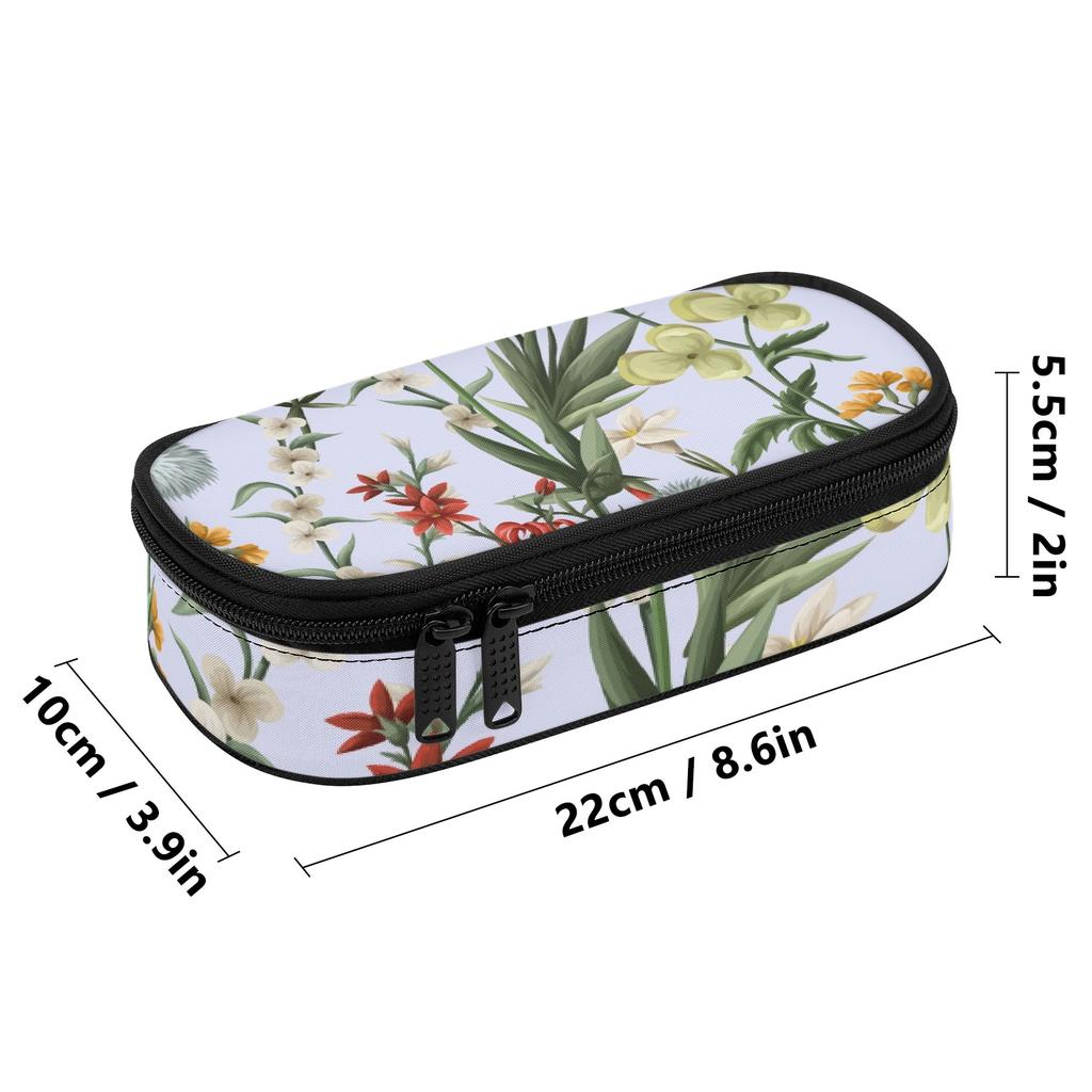 Pencil Pouch Smooth Zipper Large Storage Space 300D Polyester with Mesh Pocket Removable Divider and Pen Slots for Everyday Study