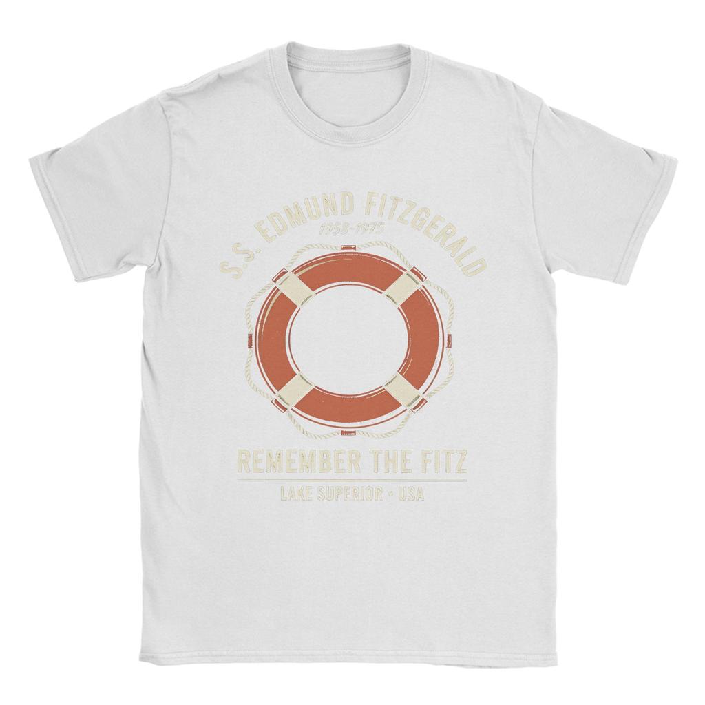 NOV-40 SS Edmund Fitzgerald Lake T Shirt Summer Men Pure Cotton Round Neck 4XL 5XL 6XL Tees Short Sleeve Aesthetic Tops