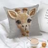 Pillow Cover Squealing Goat Donkey Rabbit Puppy Alpaca Print Cushion Case Sofa Bed Pillowcase Bedroom Dorm Home Decor