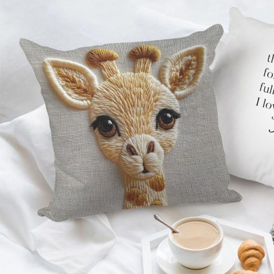 Pillow Cover Squealing Goat Donkey Rabbit Puppy Alpaca Print Cushion Case Sofa Bed Pillowcase Bedroom Dorm Home Decor