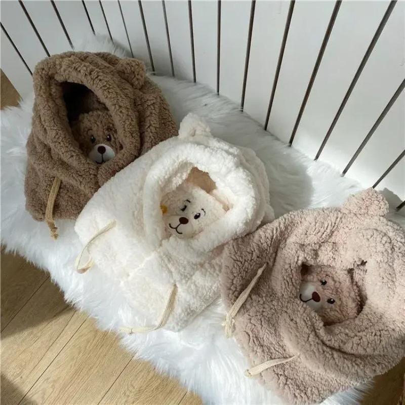 Căciulă de iarnă cu desene animate și mască Urs Miel Căciuli cu urechi Calde Îngroșate Protecție pentru urechi Căciuli tip Skullies pentru Femei Fete Kawaii