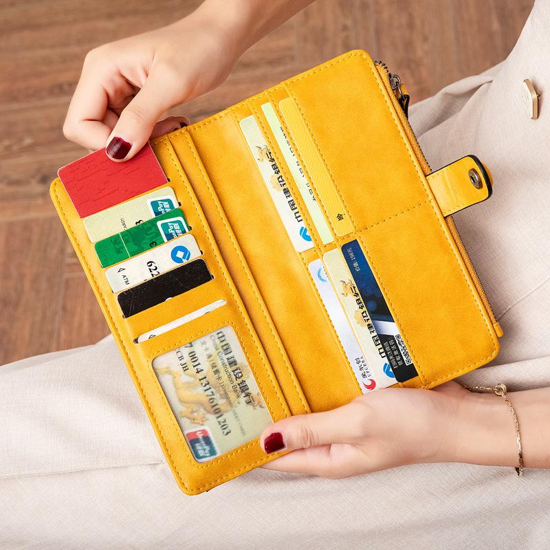 Guangzhou Oil Wax Mad Horse Leather Wallet Purse High Quality Leather Large Capacity Envelope Clutch Bag