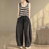 plus size Vintage high waist casual loose long Women spring summer autumn jeans denim wide leg Pants