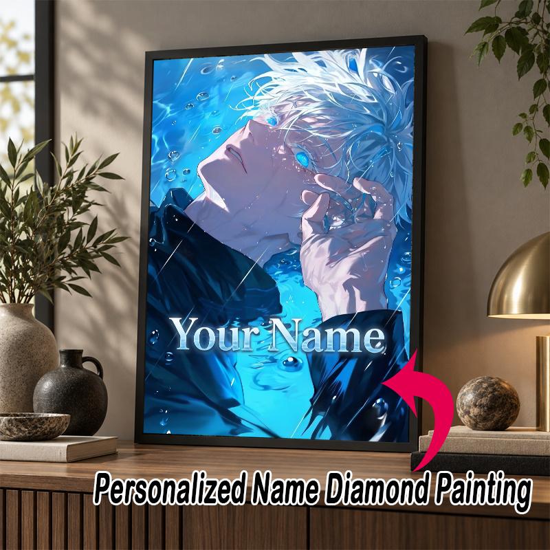 Custom Name Satoru Gojo 5D Diamond Painting Personalized Full Drill Diamond Art Kit Gift