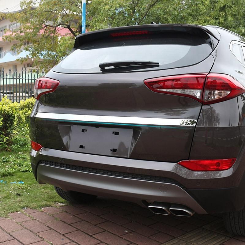 For Hyundai Tucson 2015 2016 2017 2018 Rear Trunk Door Handle  Cover Tail Gate Trim Bezel Molding Styling Stainless