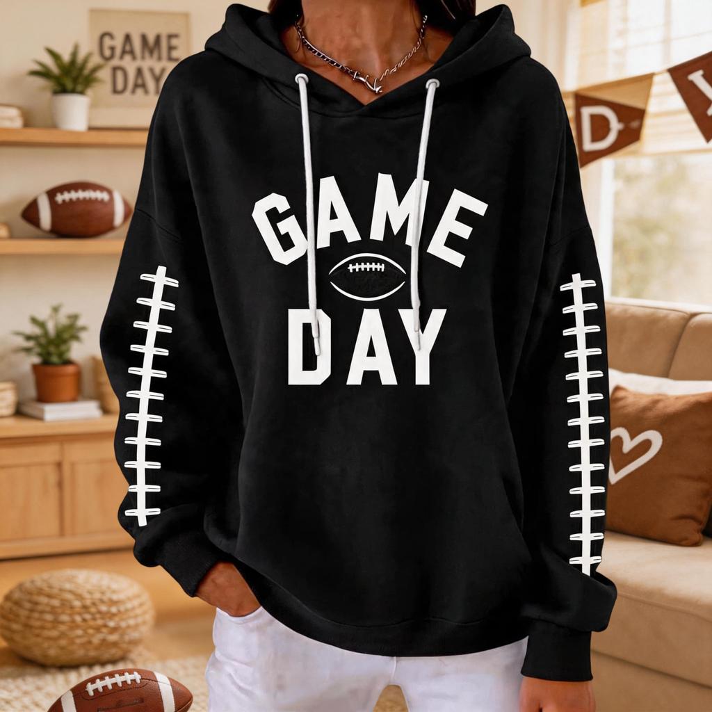 Women's Long Sleeve Hooded Sweatshirt Casual Top for Everyday Wear