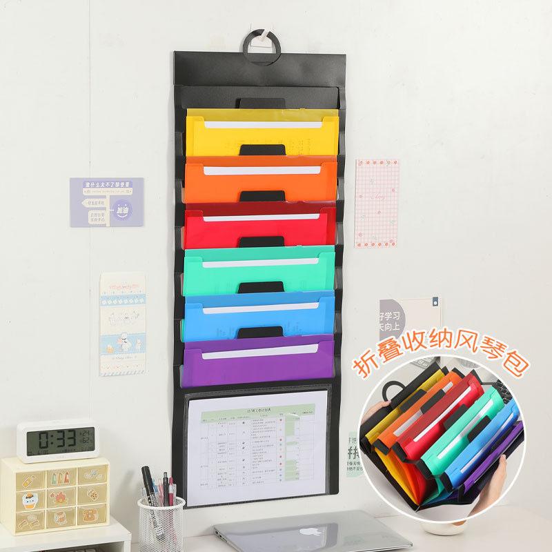 Regenbogen-Akkordeon-Tasche: Handheld oder zum Aufhängen, Büro-Dokumentenorganizer