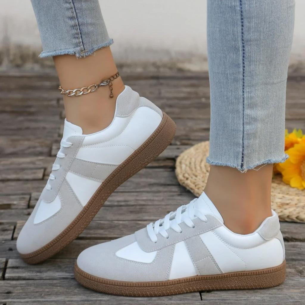 Spring and Autumn New Style Round Toe Soft Soled Casual Shoes Fashionable and Comfortable White Shoes Sports Shoes for Women