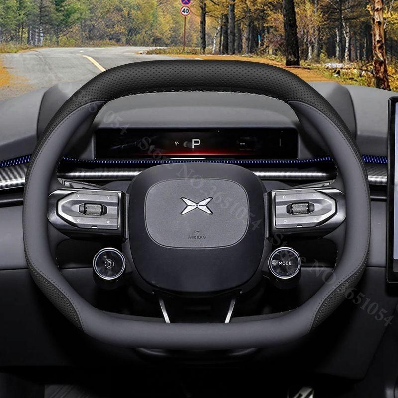 For Xpeng P7 XiaoPeng P7 2026 2026 Car Steering Wheel Cover Leather Ultra-thin Anti Slip Handle Wrap Covers Interior Accessories