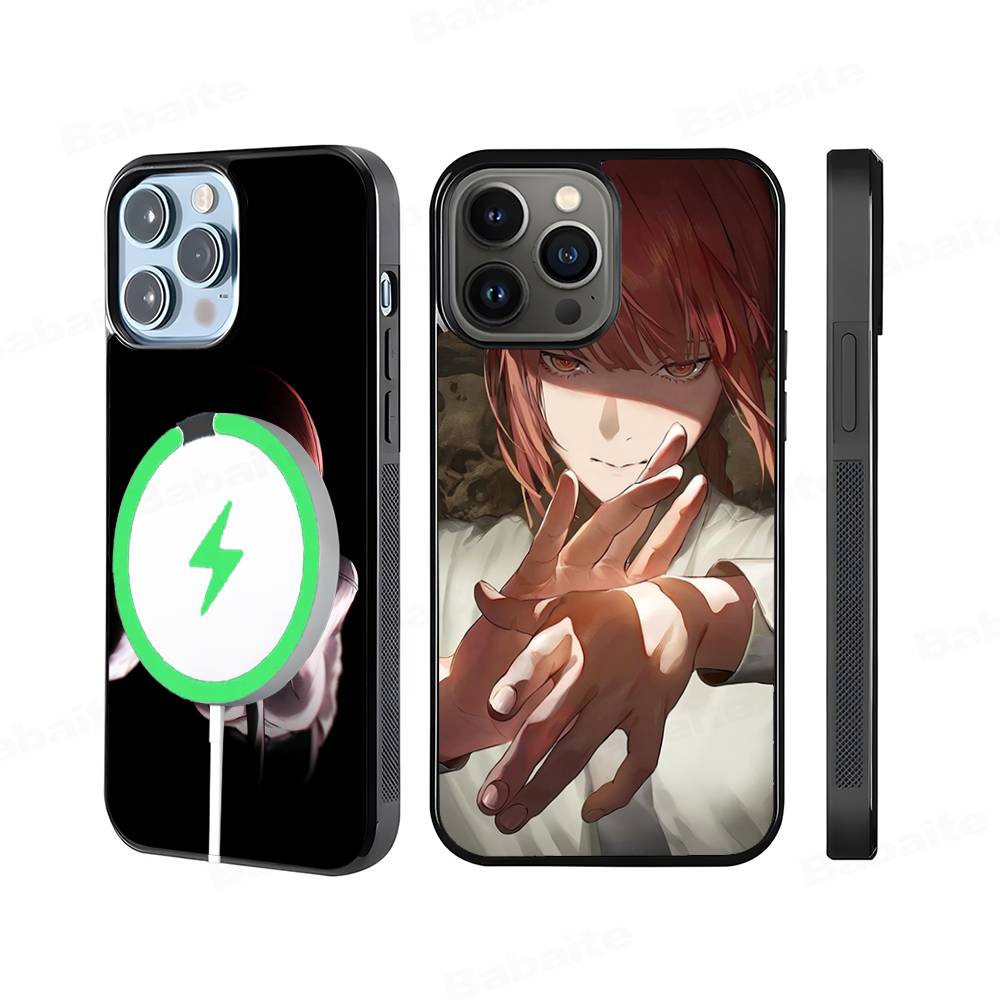 M-makima Anime Phone Case Magnetic Case For IPhone 16 14 13 12 11 15 Pro Max Plus For Magsafe Wireless Charge Cover
