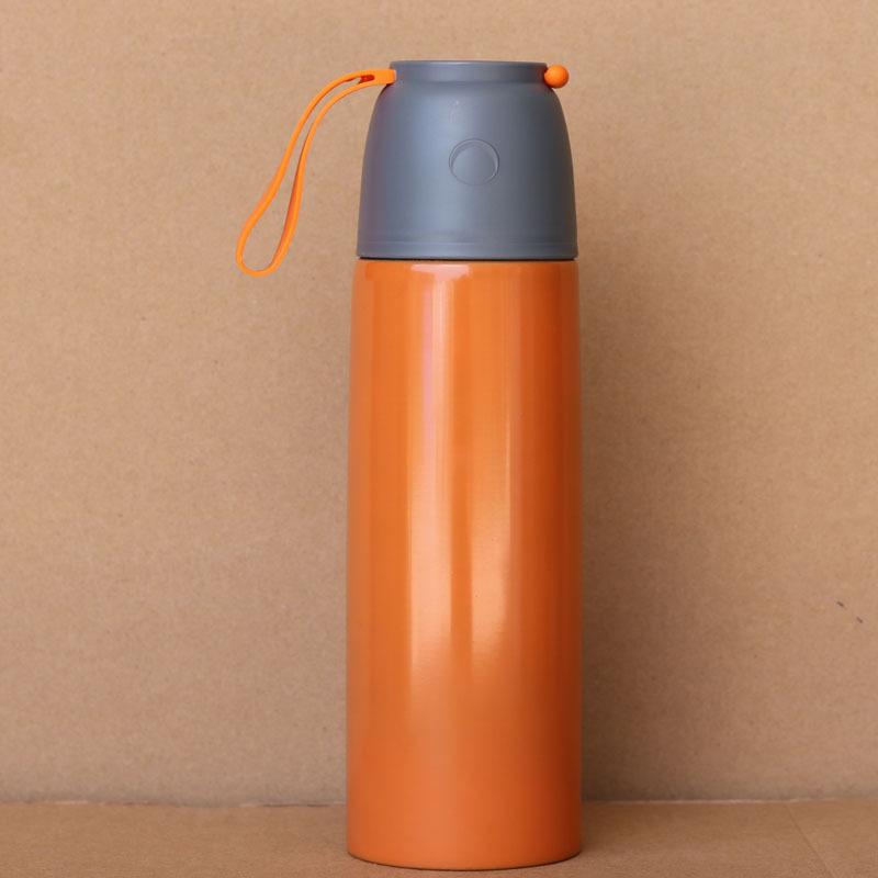 Stainless Steel Vacuum Sports Outdoor Fashion Simple Portable Rope and Bullet Thermos Mug