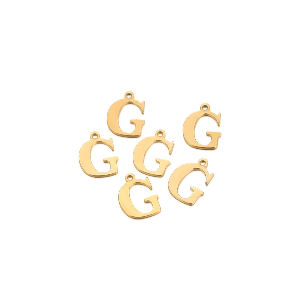 30pcs Stainless Steel Gold Color 26 Letter Pendant Alphabet Charms Necklace Pendant Bracelet Making Earring Findings DIY Jewelry