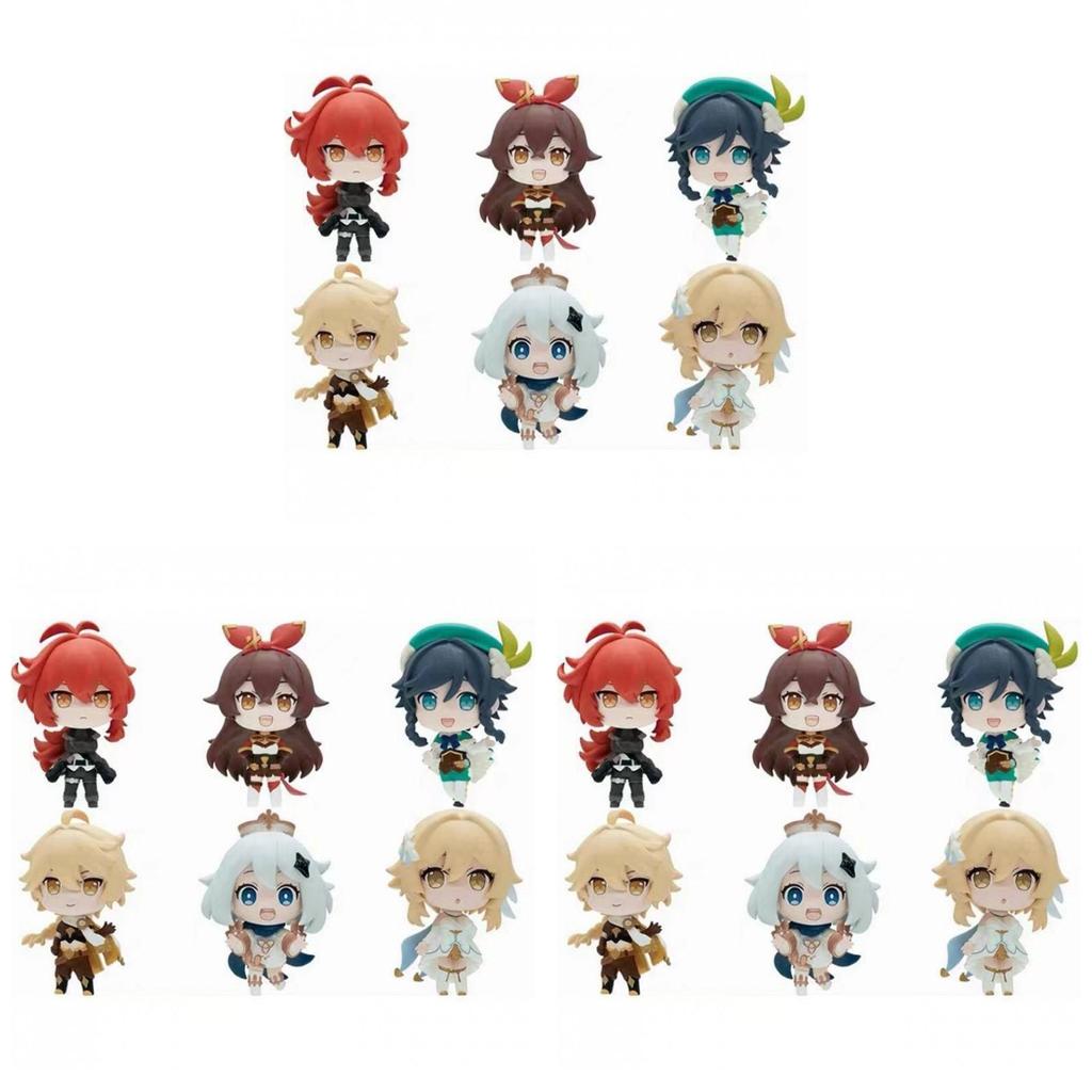Adorabile Set di 6 Figure Q Version di Genshin Impact Per i Fan degli Anime