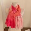 Gold Plated Star River Color Blocked Cotton and Hemp Scarf for Women Breathable and Fashionable Shawl Thin Edition