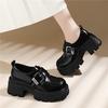Korean Version of Platform Leather Loafers Women's Spring and Summer New Versatile Small Height Increase with Skirt Small Leather Shoes