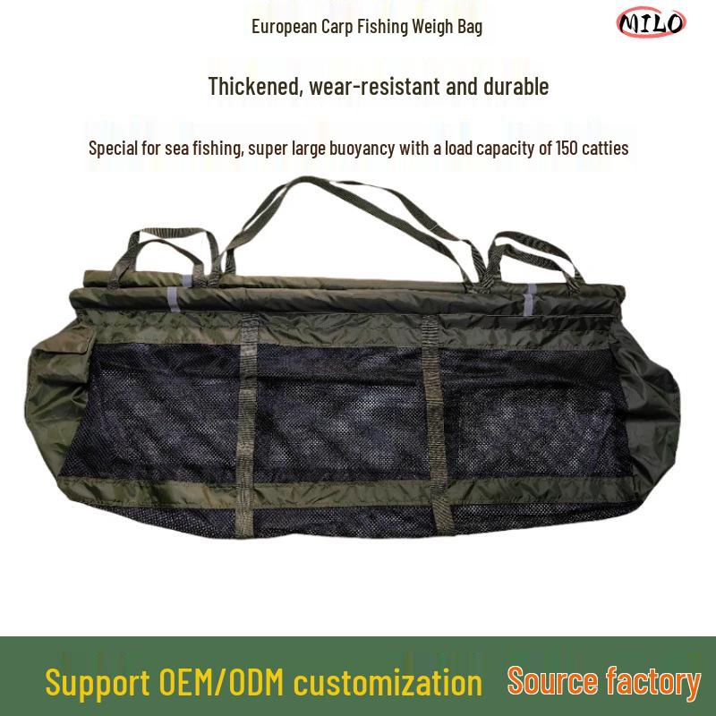 Heavy-Duty European Carp Fishing Weighing Bag - Foldable Net & Cloth Design