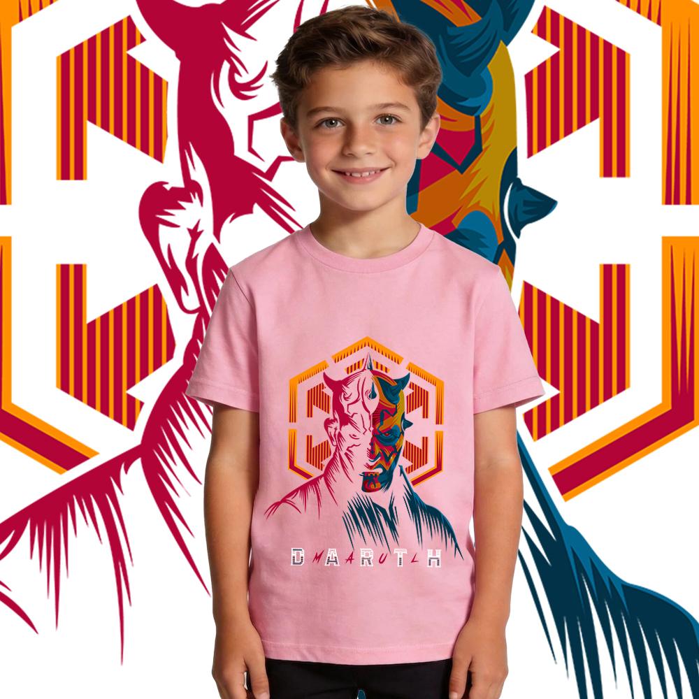 Boys Star Wars Darth Maul Graphic T Shirt Kids Casual Cotton Short Sleeve Top Summer Clothing