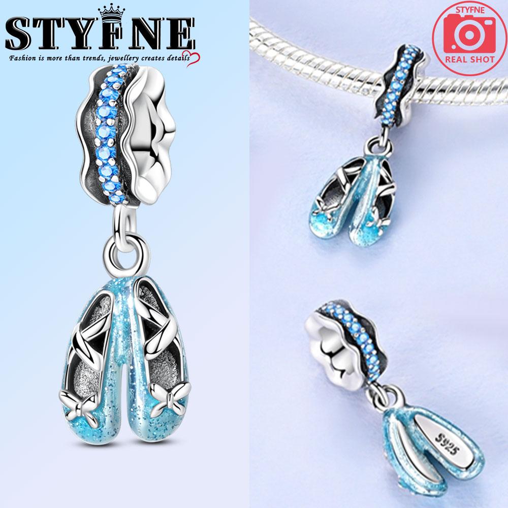 Copper Blue Ballet Shoes Butterfly Flowers Beads Firefly Luminous Charm Original Bracelet Diy Jewelry Gift For Women