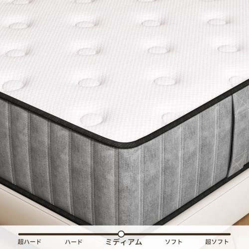 Matoresu Single Mattress, High-Resilience, Extra Thick 20cm Pocket Coil Mattress, Pressure Dispersion, Breathable, Antibacterial and Odor Resistant, N