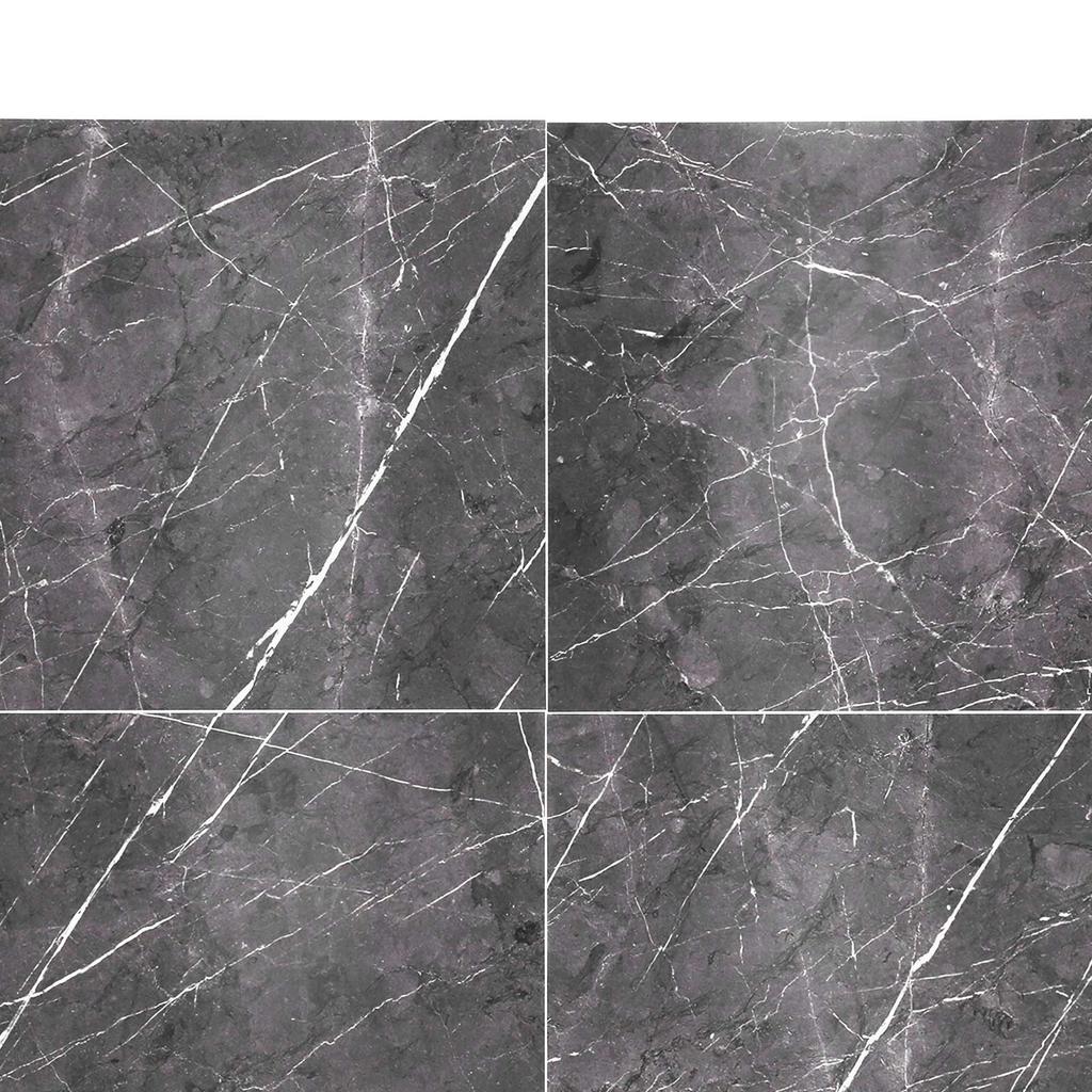 4Pcs Thickened PVC Floor Tile Stickers 30x30cm Waterproof Self Adhesive Wall Floor Decals for Kitchen Bathroom Home Decoration Black
