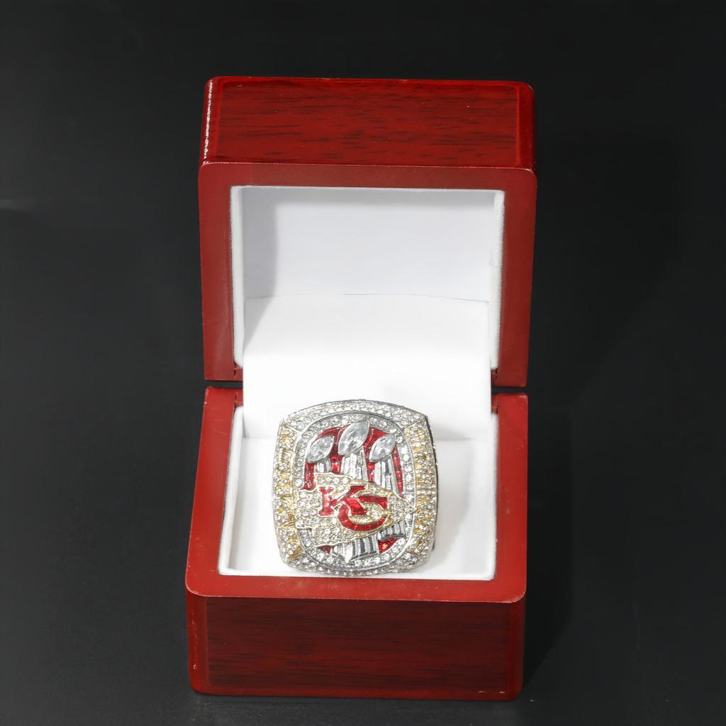 2022-2023 57º Super Bowl Kansas City Chiefs Anillo de Campeonato Set de Collar con Tapa abatible