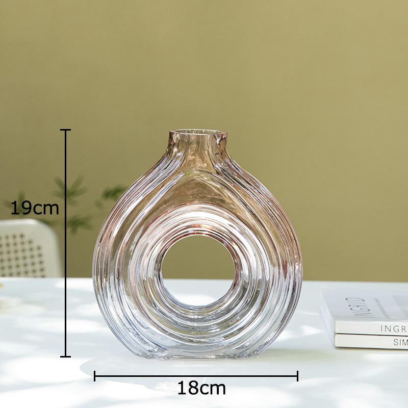 Hollow Transparent Glass Vase Hydroponics Plant Pots Table Decoration Flower Arrangement Floral Vases Room Aesthetic Decor