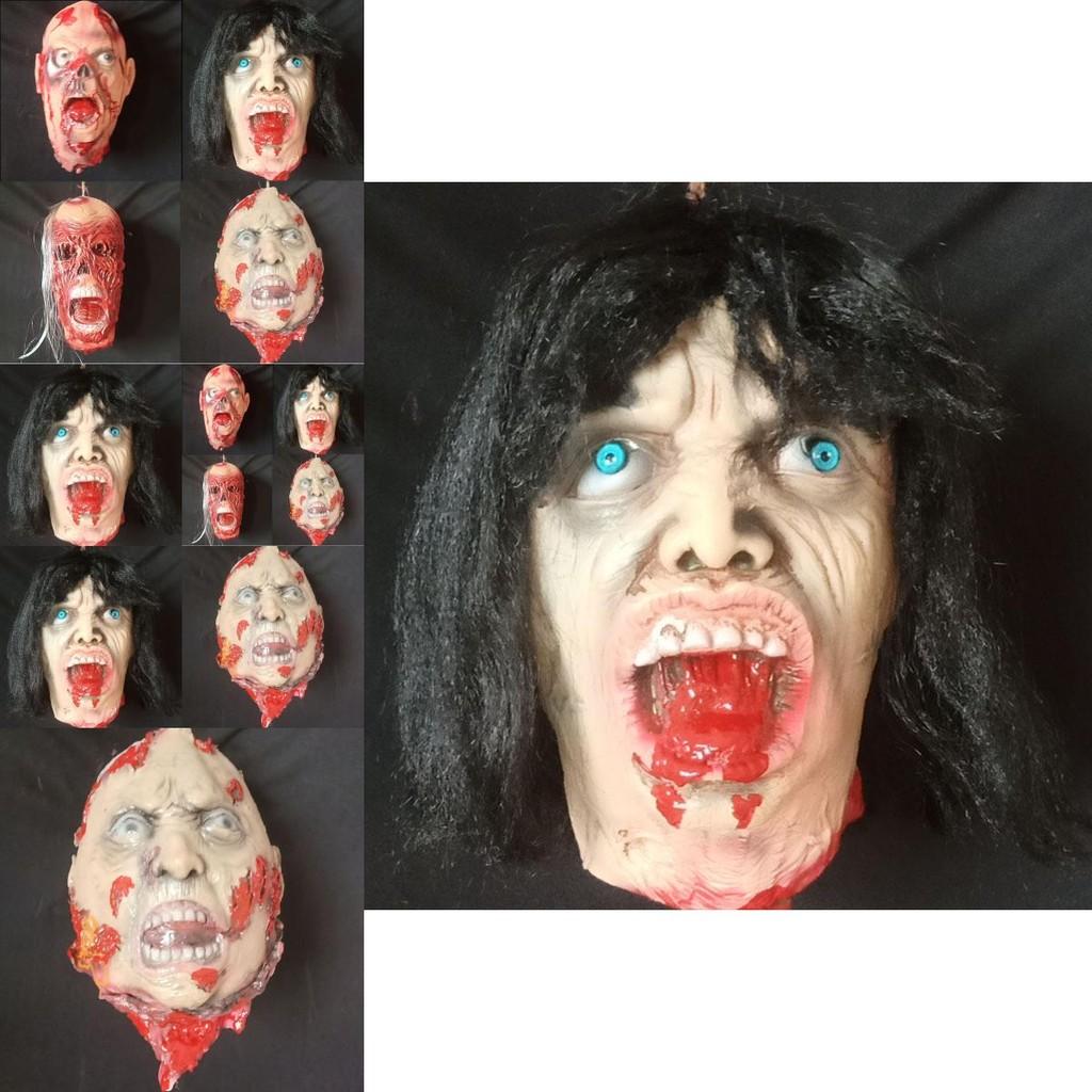 Spooky Ghostly Head Hanging Decoration For Halloween Haunted House Setup