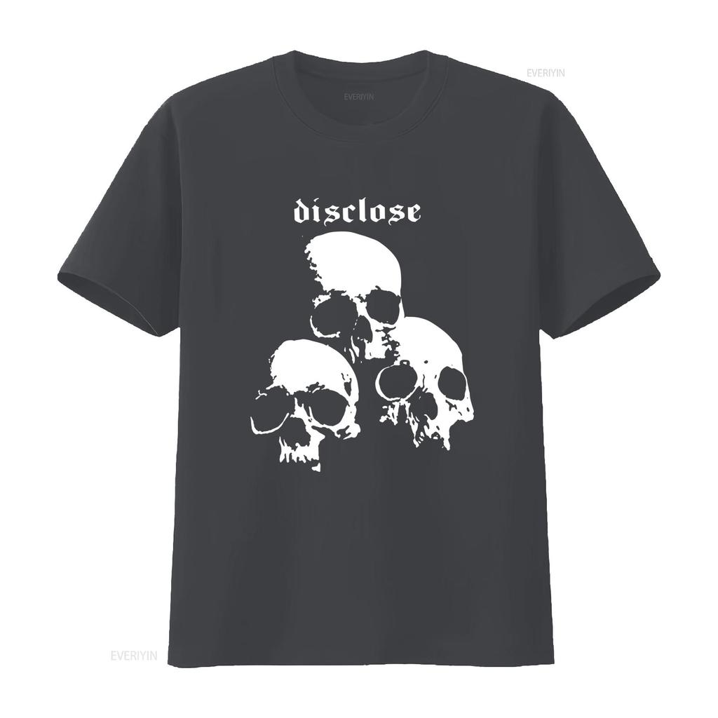 DISCLOSE Gothic Skulls Print T Shirt for Streetwear Fashion Casual vintage Washed fashion designer clothes Unisex Stylish