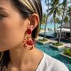 Light Luxury Full Rhinestone Crab Pendant Earrings for Women Exaggerated Sea Animal Earrings Summer Vacation Beach Jewelry