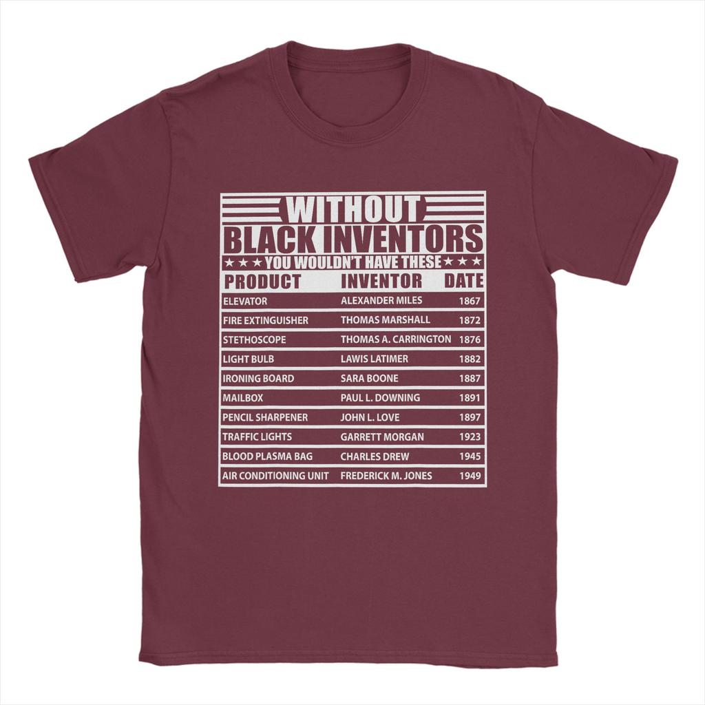 History Of Forgotten Black Inventors Black History Month Mens T Shirt  Tees Short Sleeve Crew Neck TShirt Pure Cotton Tops