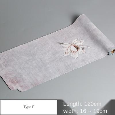 Cotton Linen Crafts Table Runner Chinese-Style Clear Lotus Drunk Suede Tea Table Tea Mat Dry Tea Towel Mat Tea Curtain Tea Towel